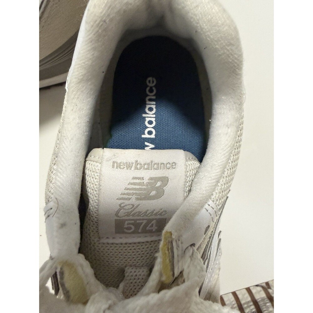 New Balance 574 Core Women’s 7 Nimbus Cloud White Suede Mesh Sneakers WL574EVW - Picture 3 of 16
